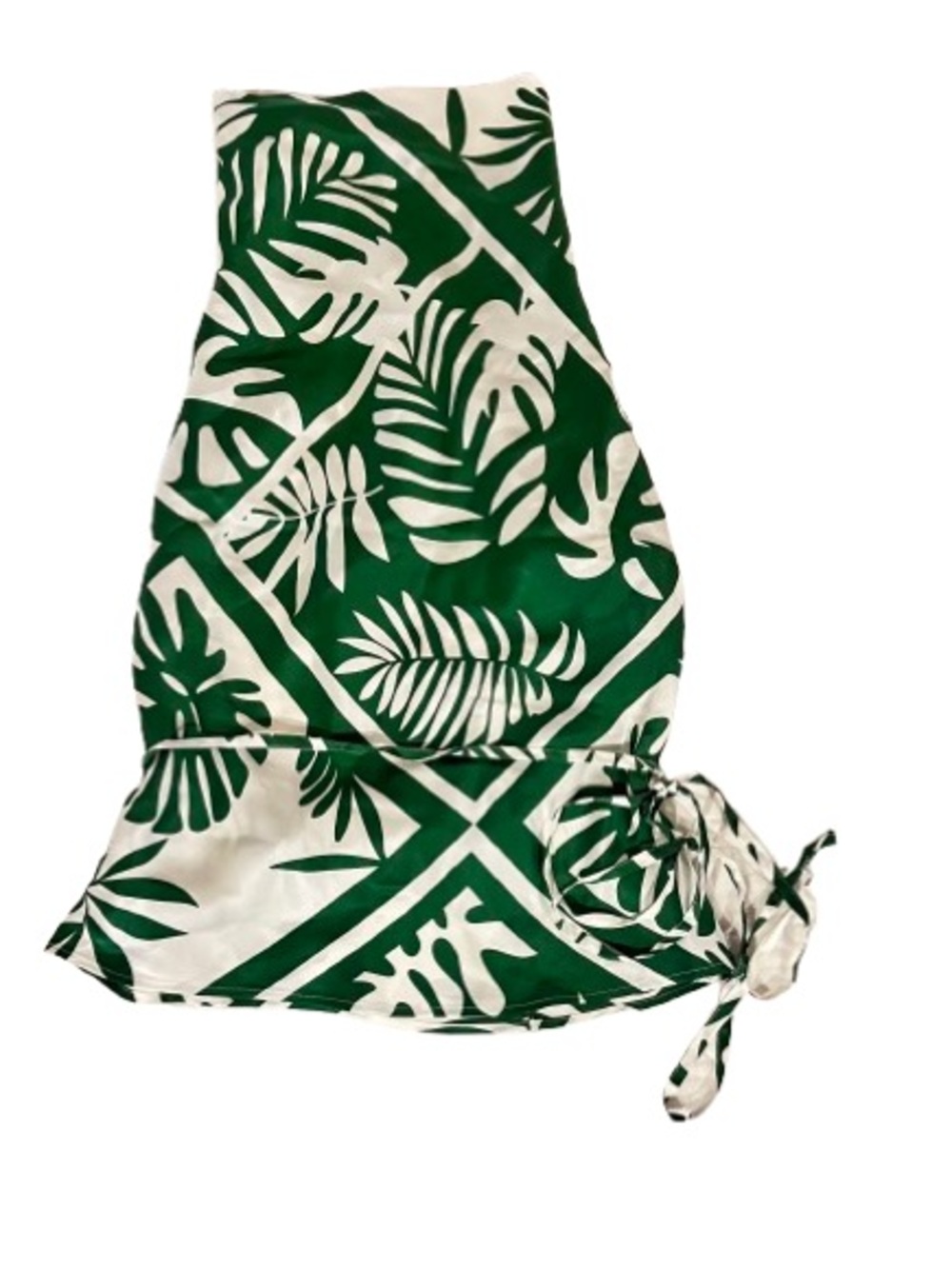 🆕- Kookaï Taormina 100% Silk Halter Top Green & White Tropical Leaf. Size: 6 - Picture 5 of 10